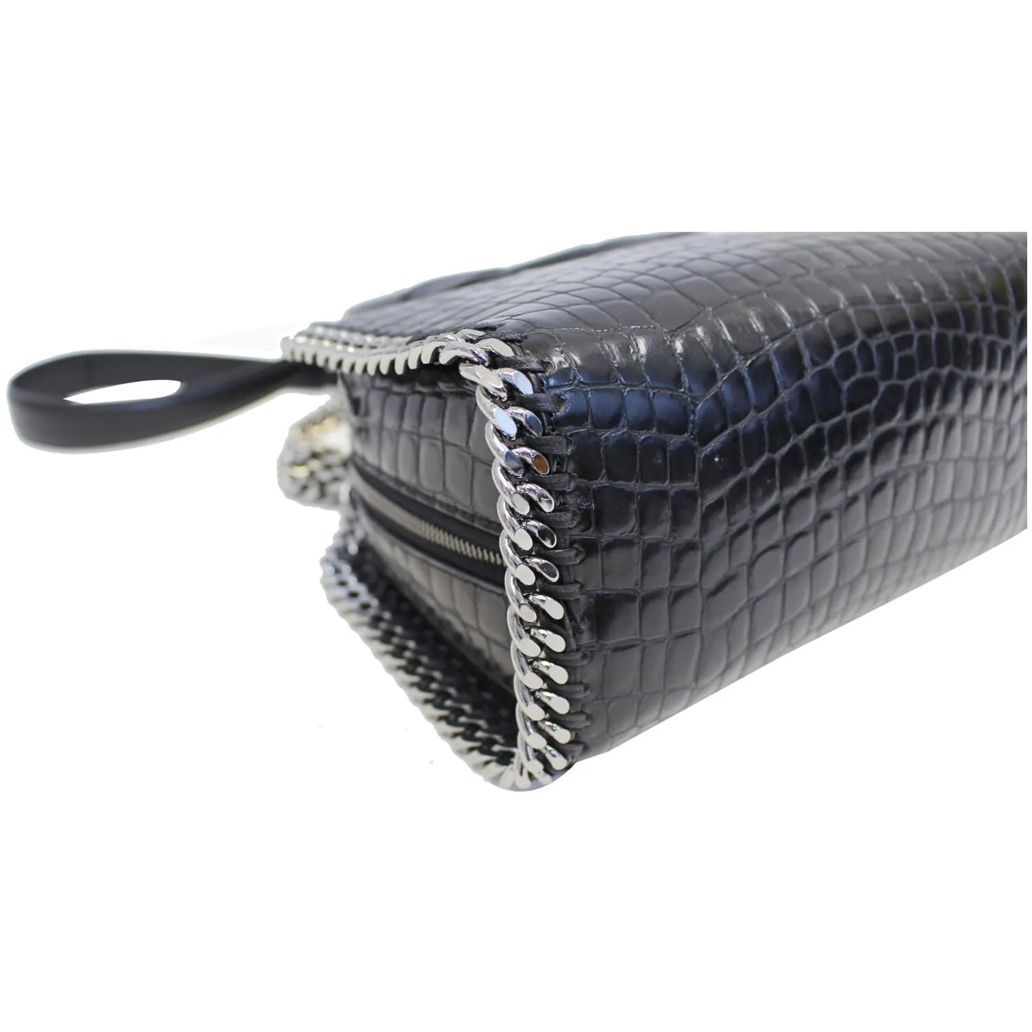 STELLA MCCARTNEY Falabella Box Crocodile Top Handle Bag Black