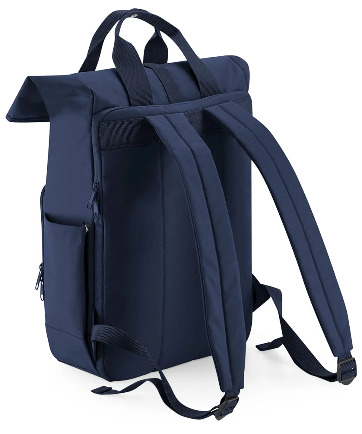 Twin Handle Roll Top Laptop Backpack Black