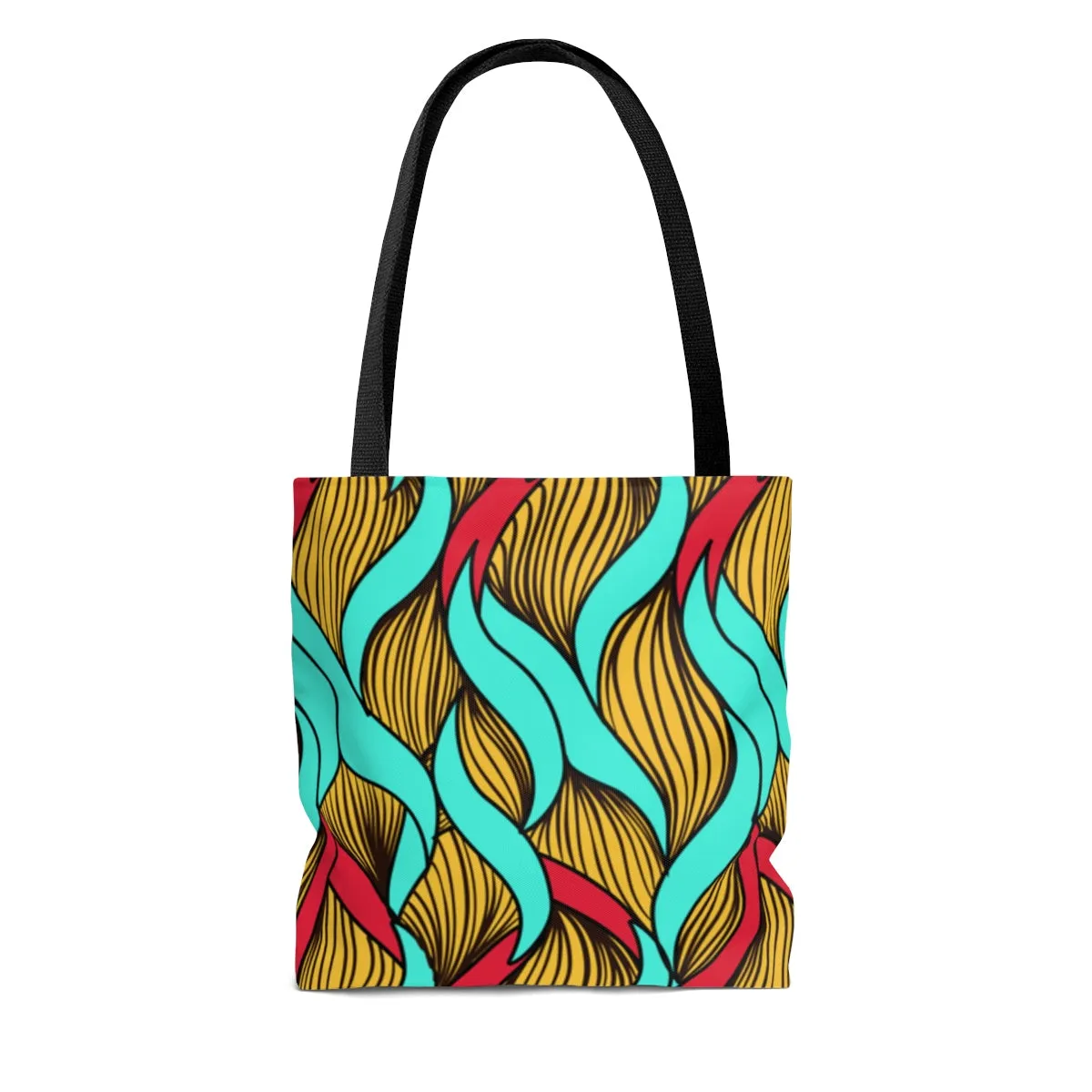 TWINED AFRICAN PATTERN <br>AOP tote bag