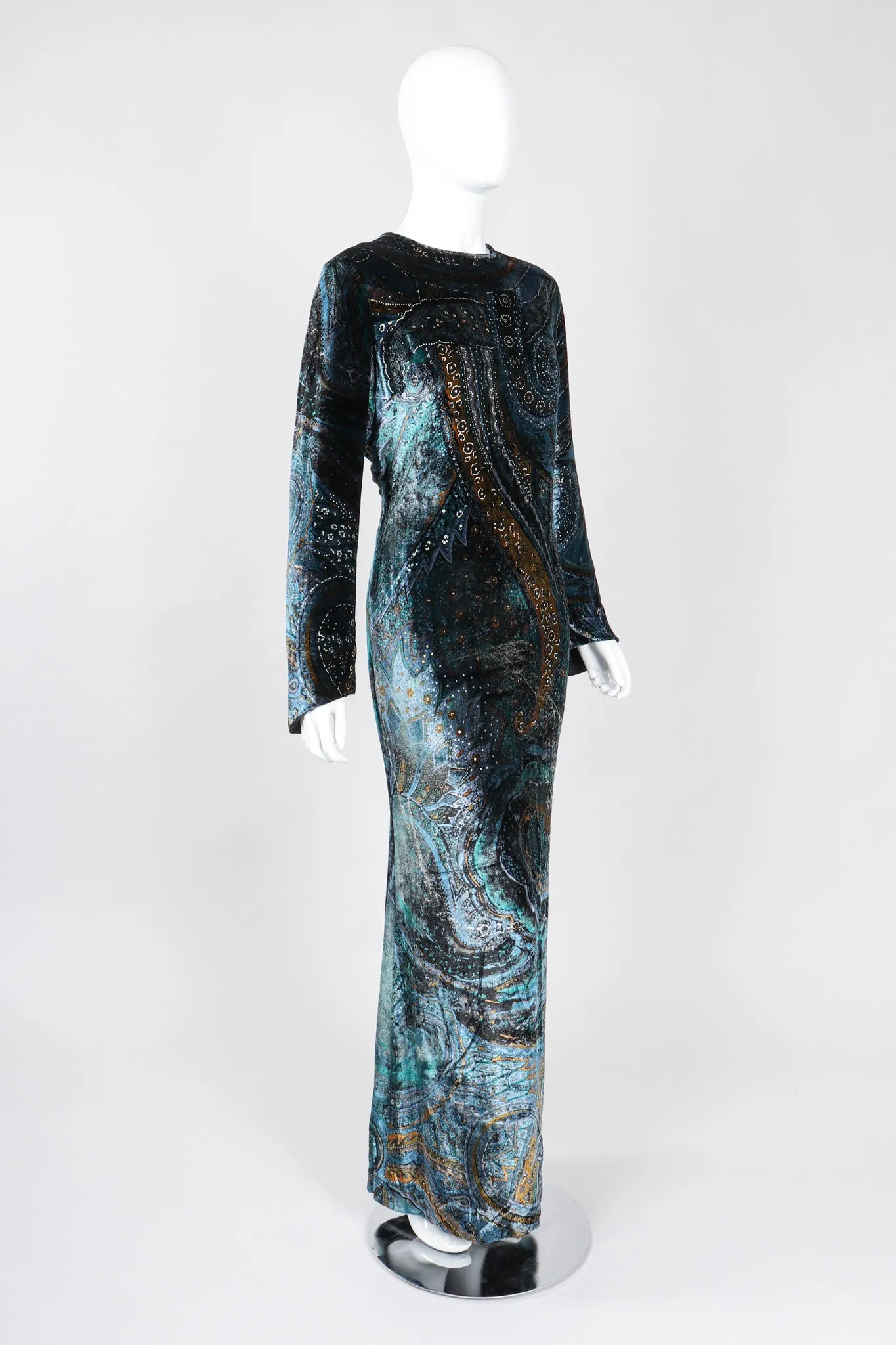 Velvet Cosmic Paisley Gown