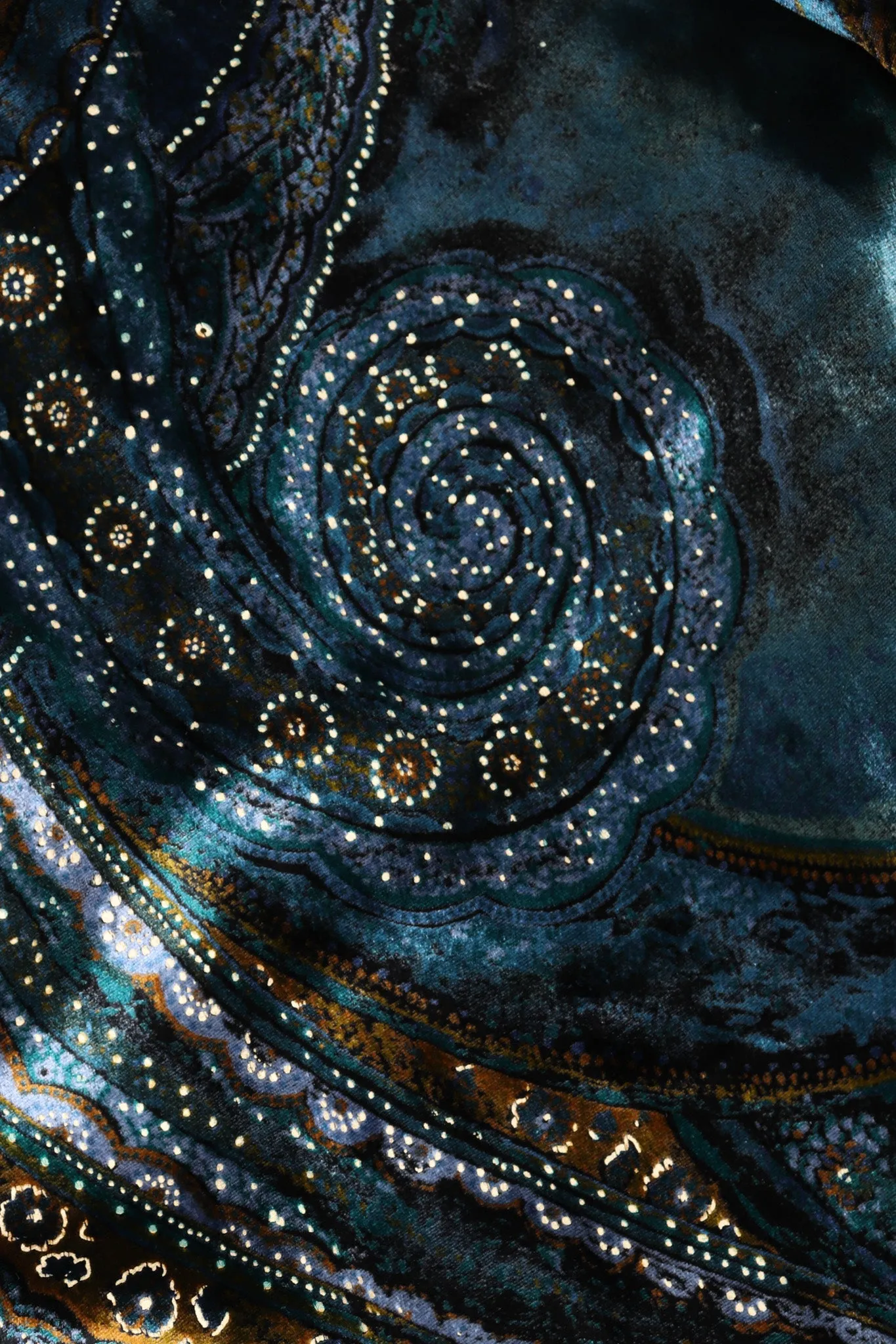 Velvet Cosmic Paisley Gown