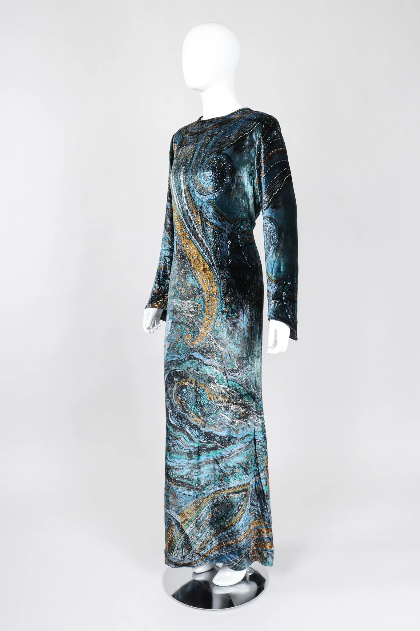 Velvet Cosmic Paisley Gown