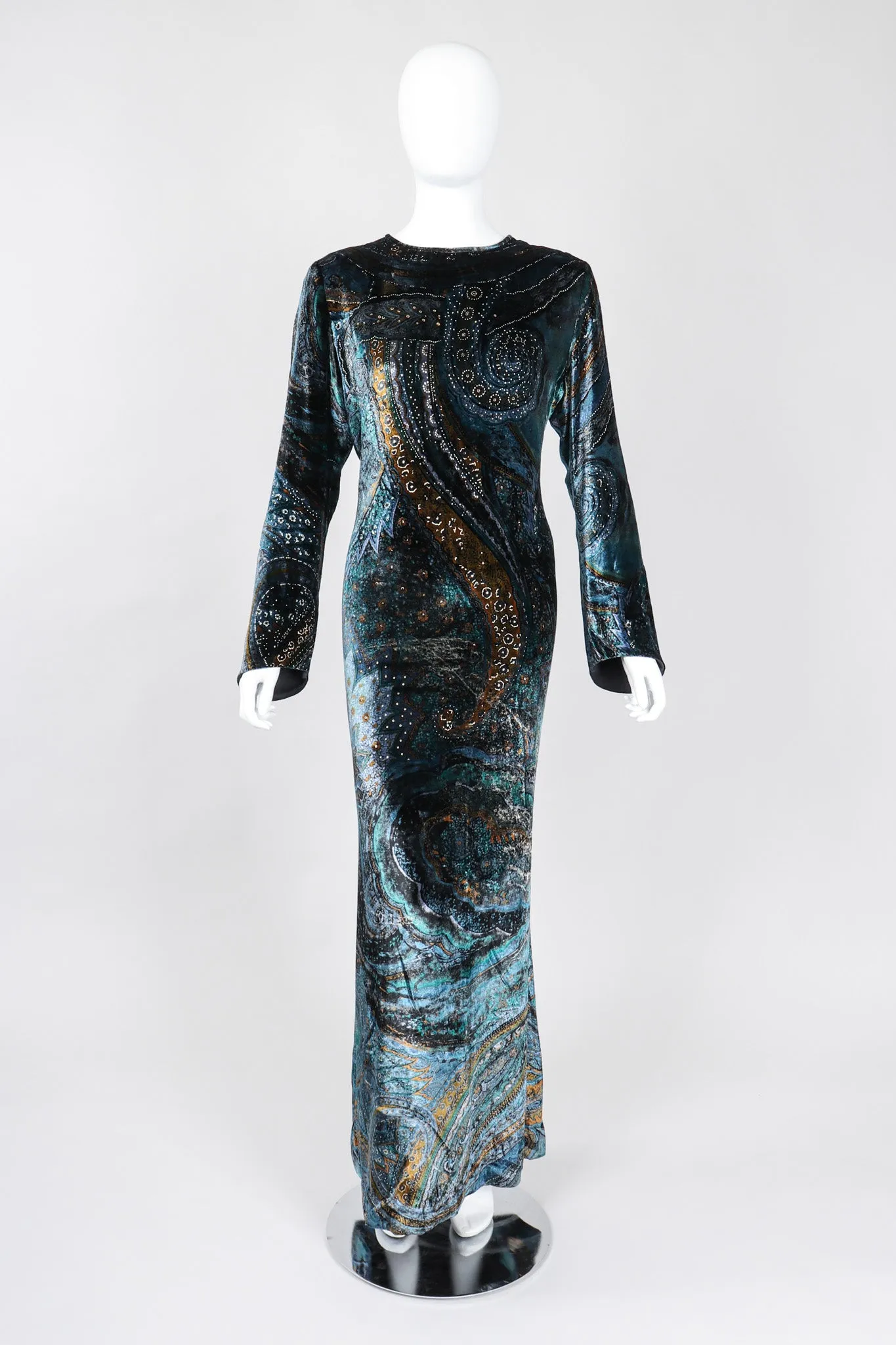 Velvet Cosmic Paisley Gown