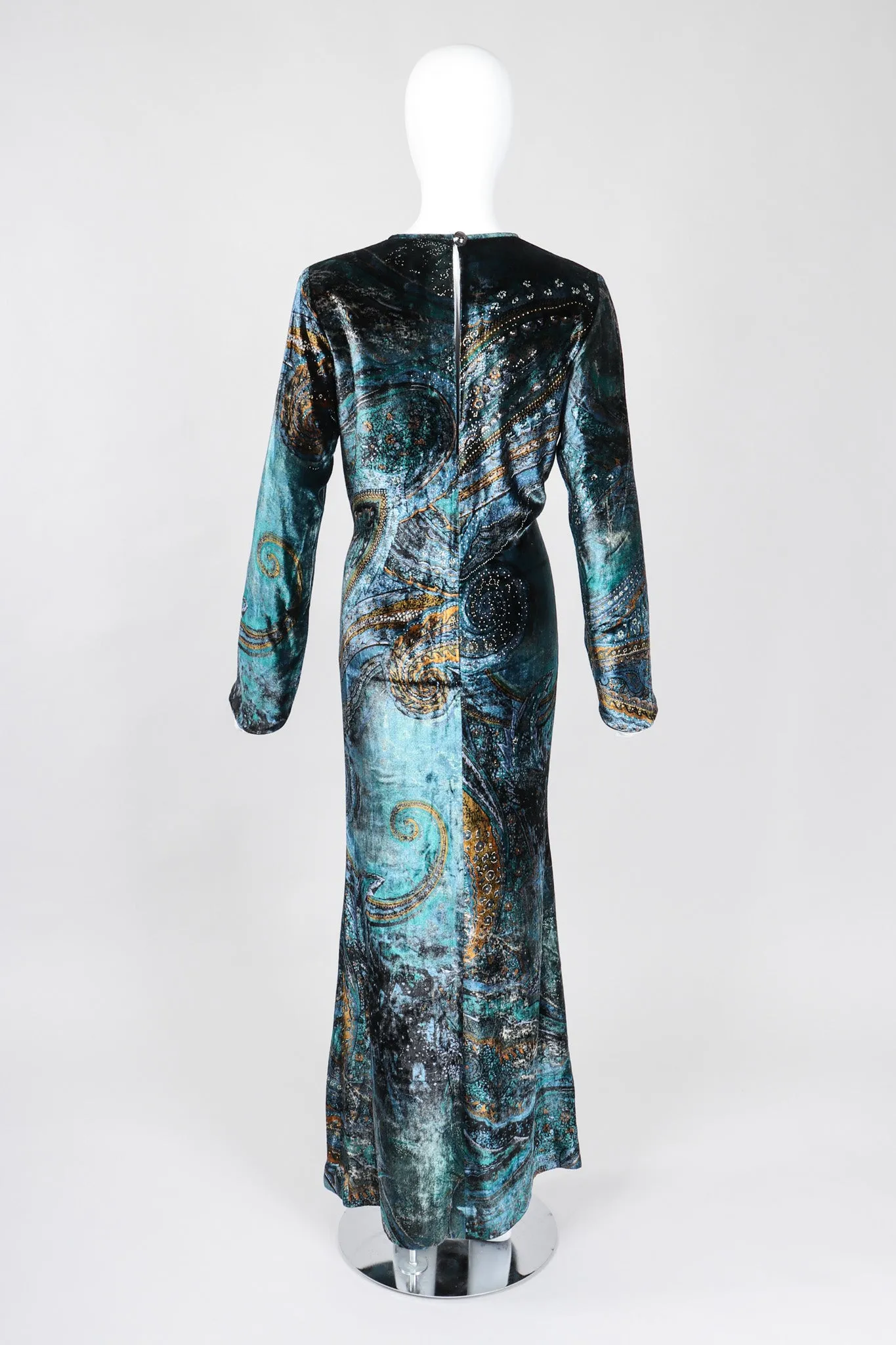 Velvet Cosmic Paisley Gown