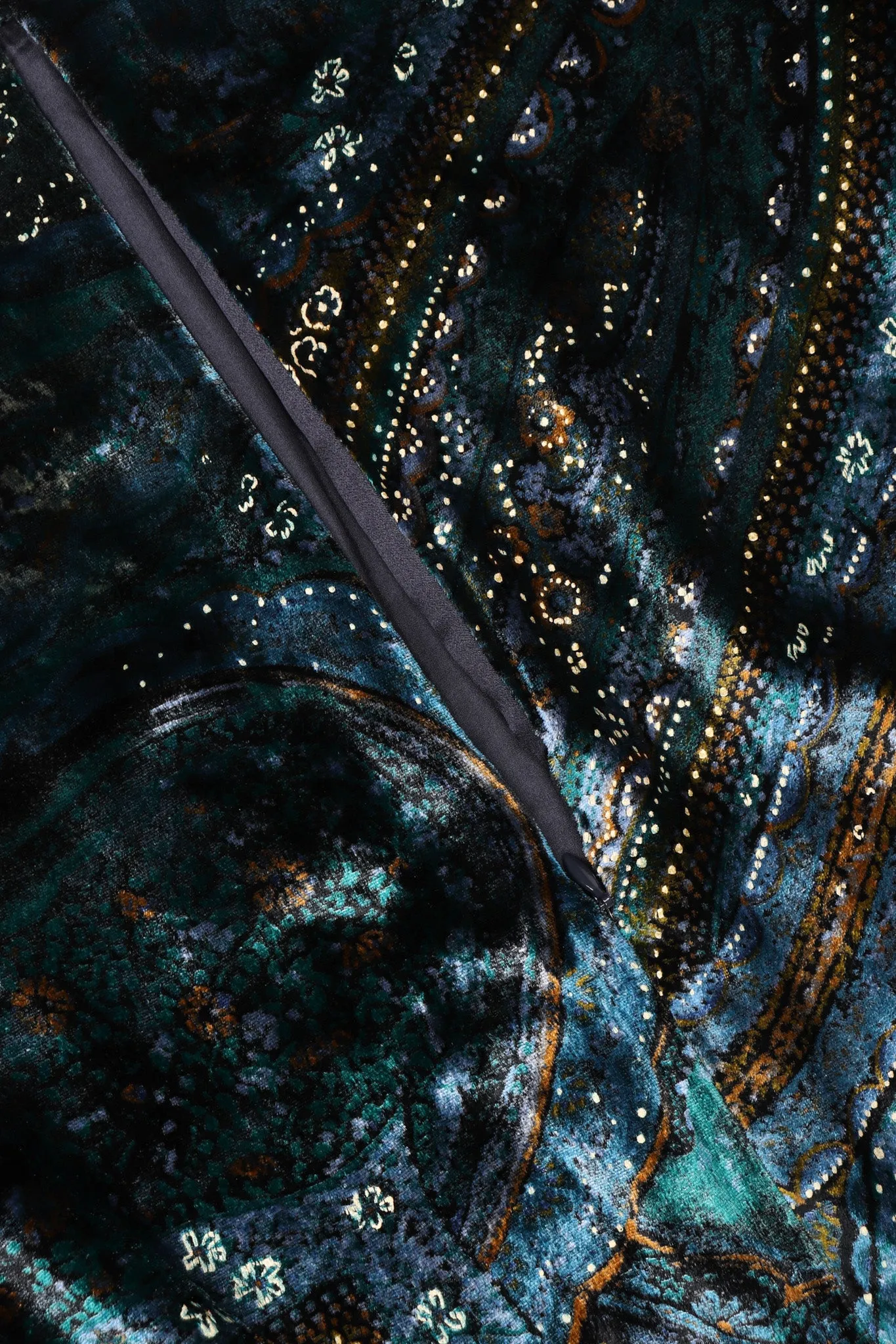 Velvet Cosmic Paisley Gown