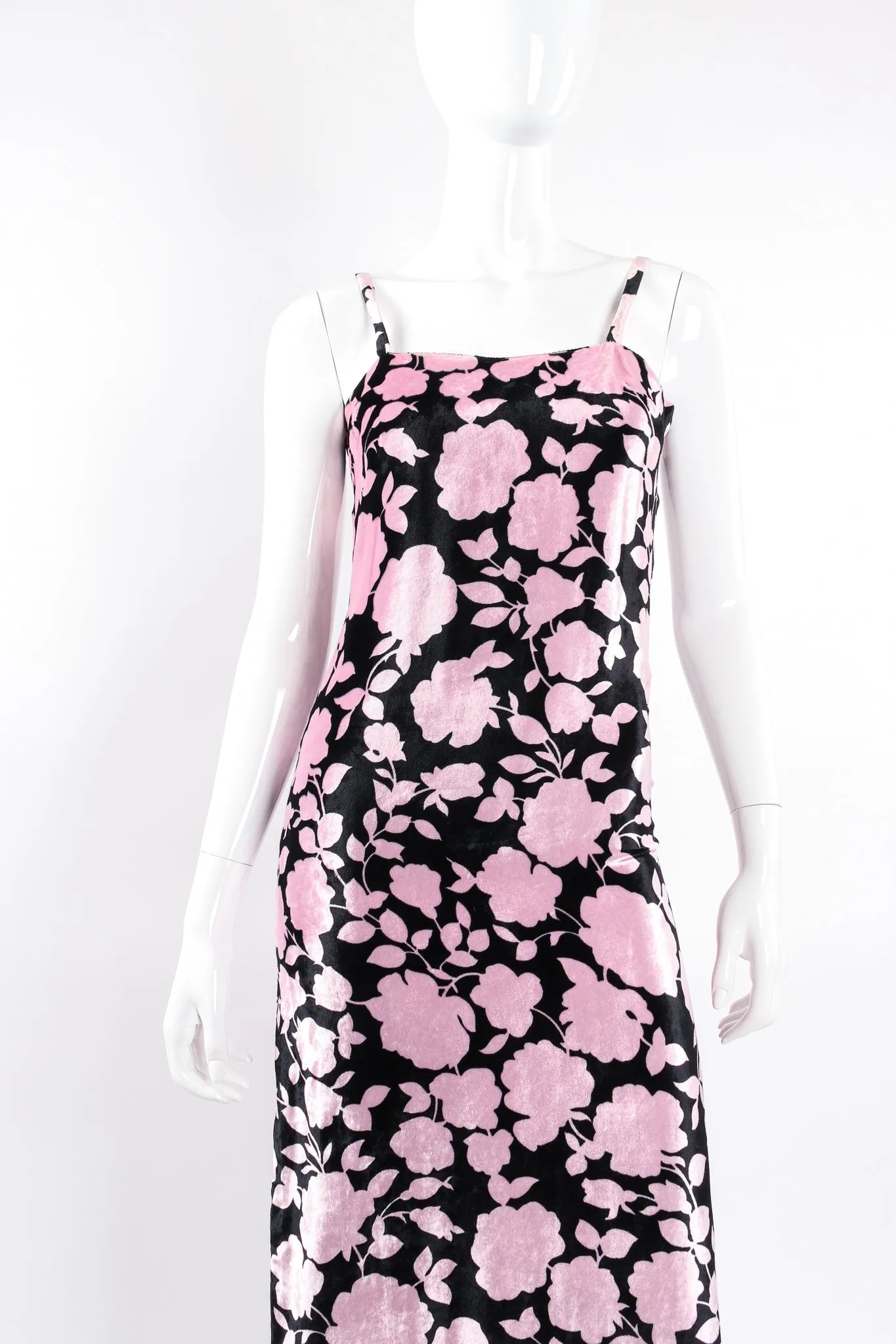 Velvet Floral Silhouette Gown