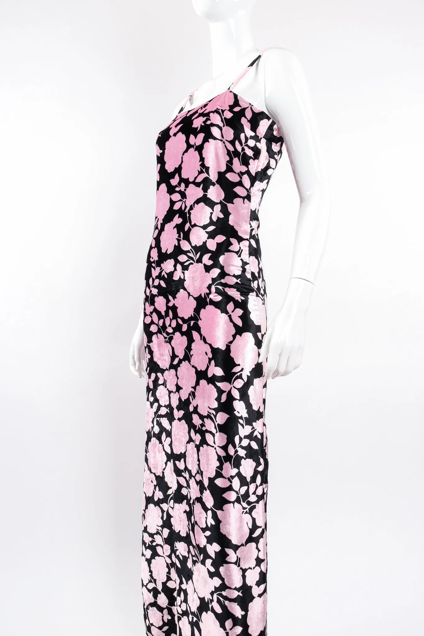 Velvet Floral Silhouette Gown