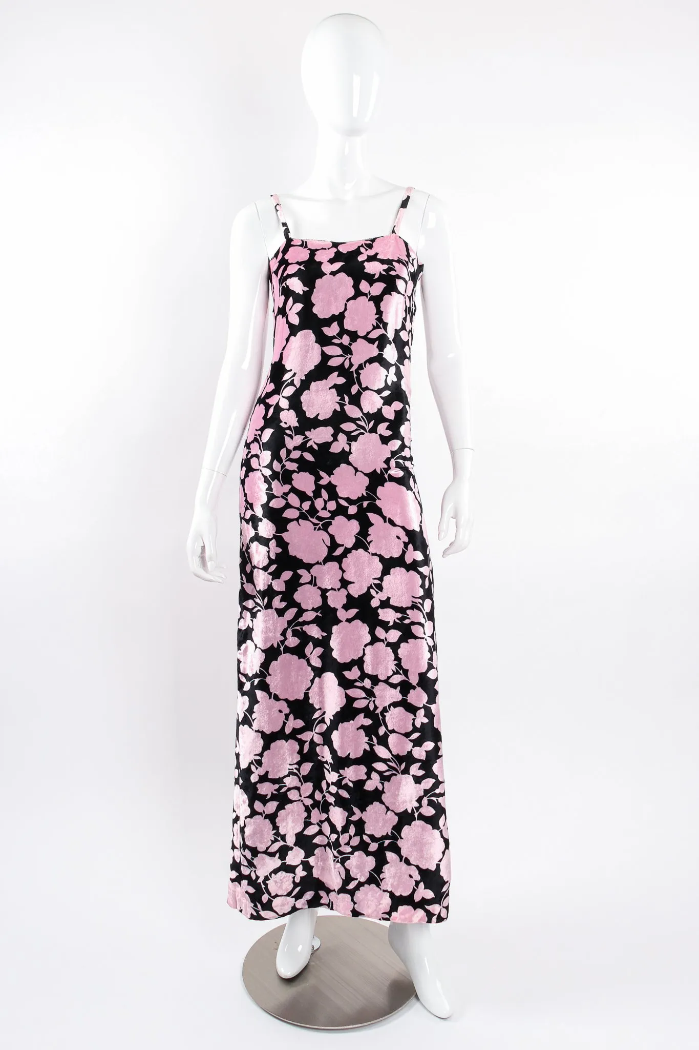 Velvet Floral Silhouette Gown