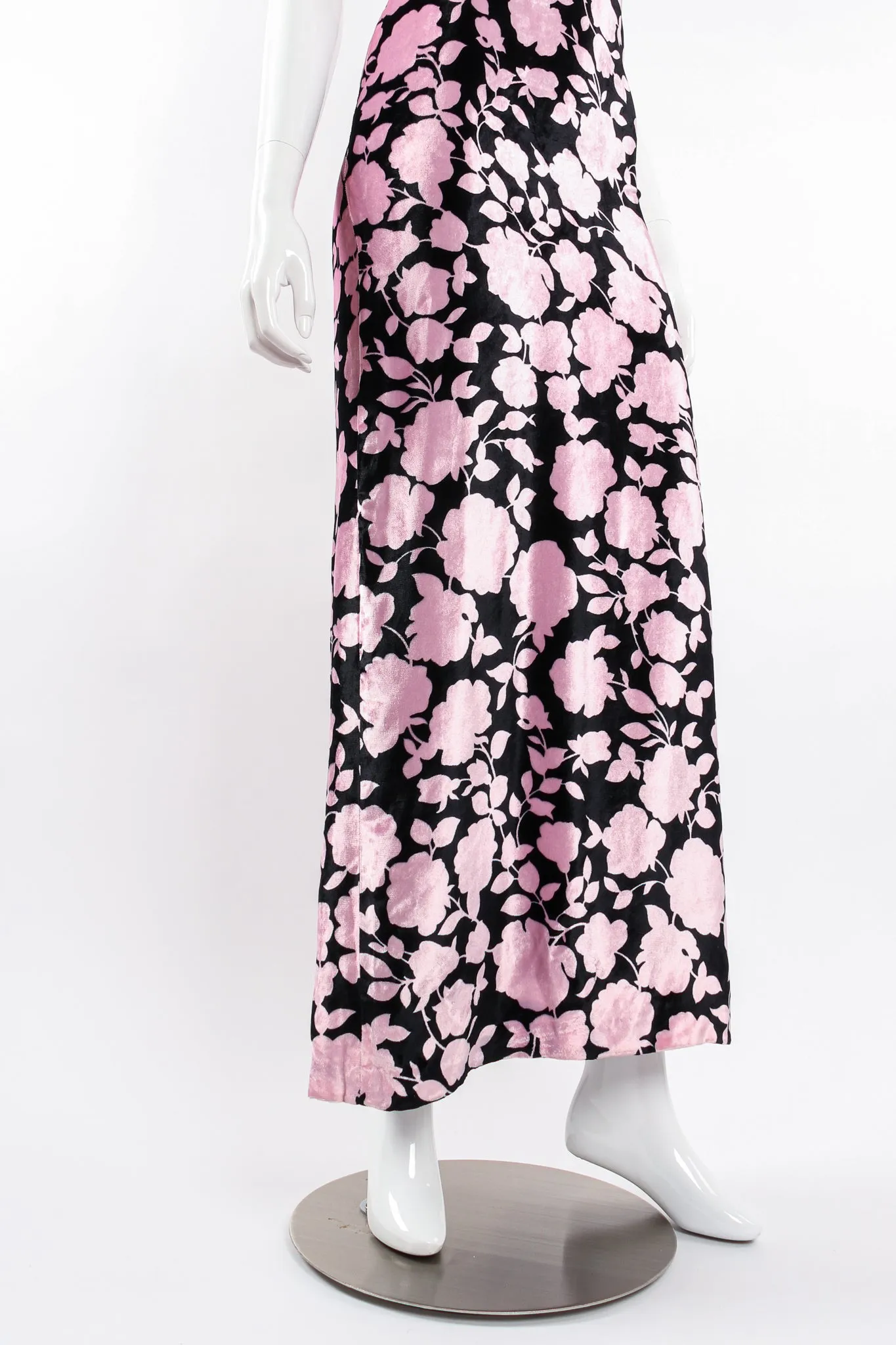 Velvet Floral Silhouette Gown