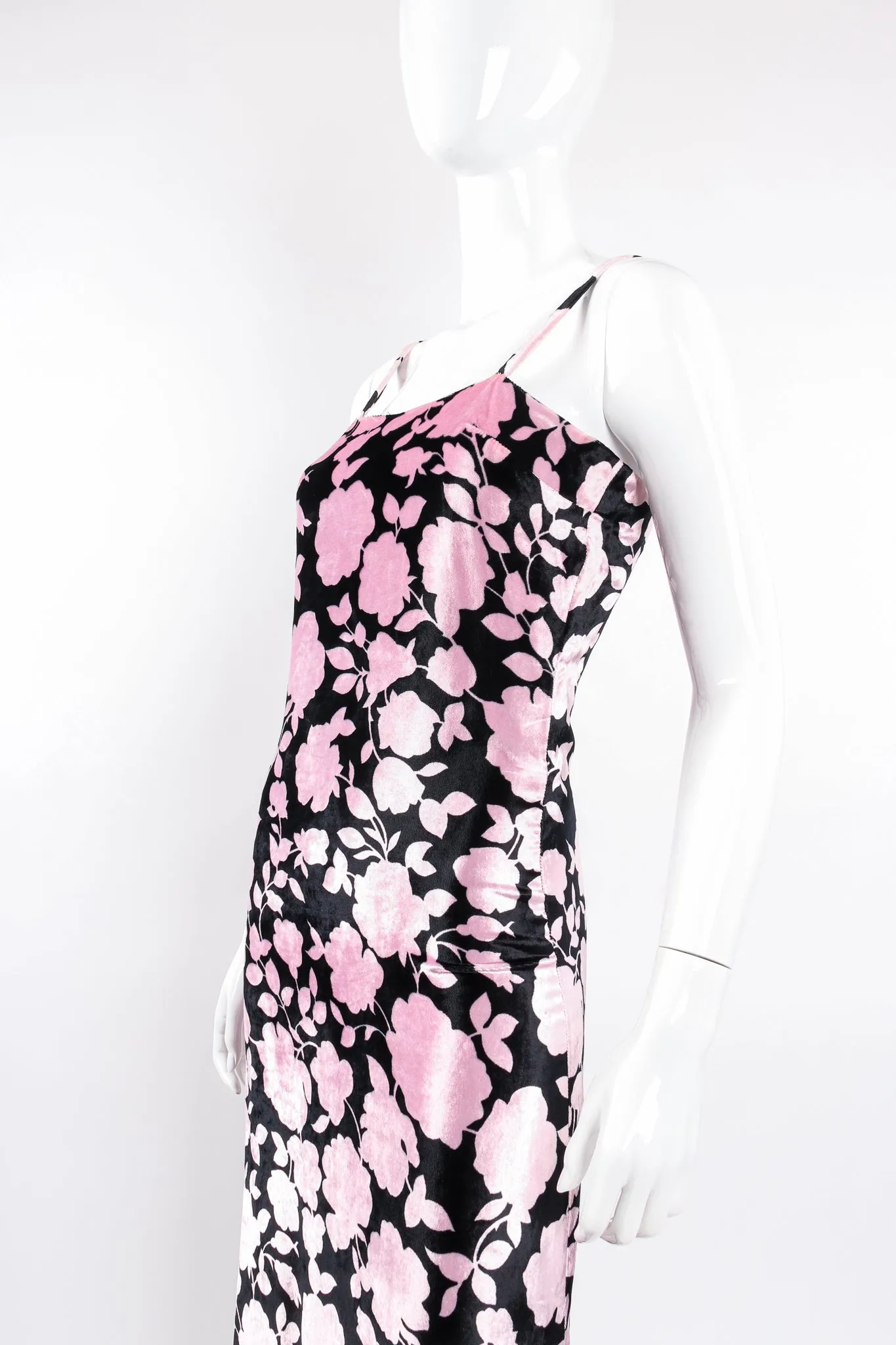 Velvet Floral Silhouette Gown