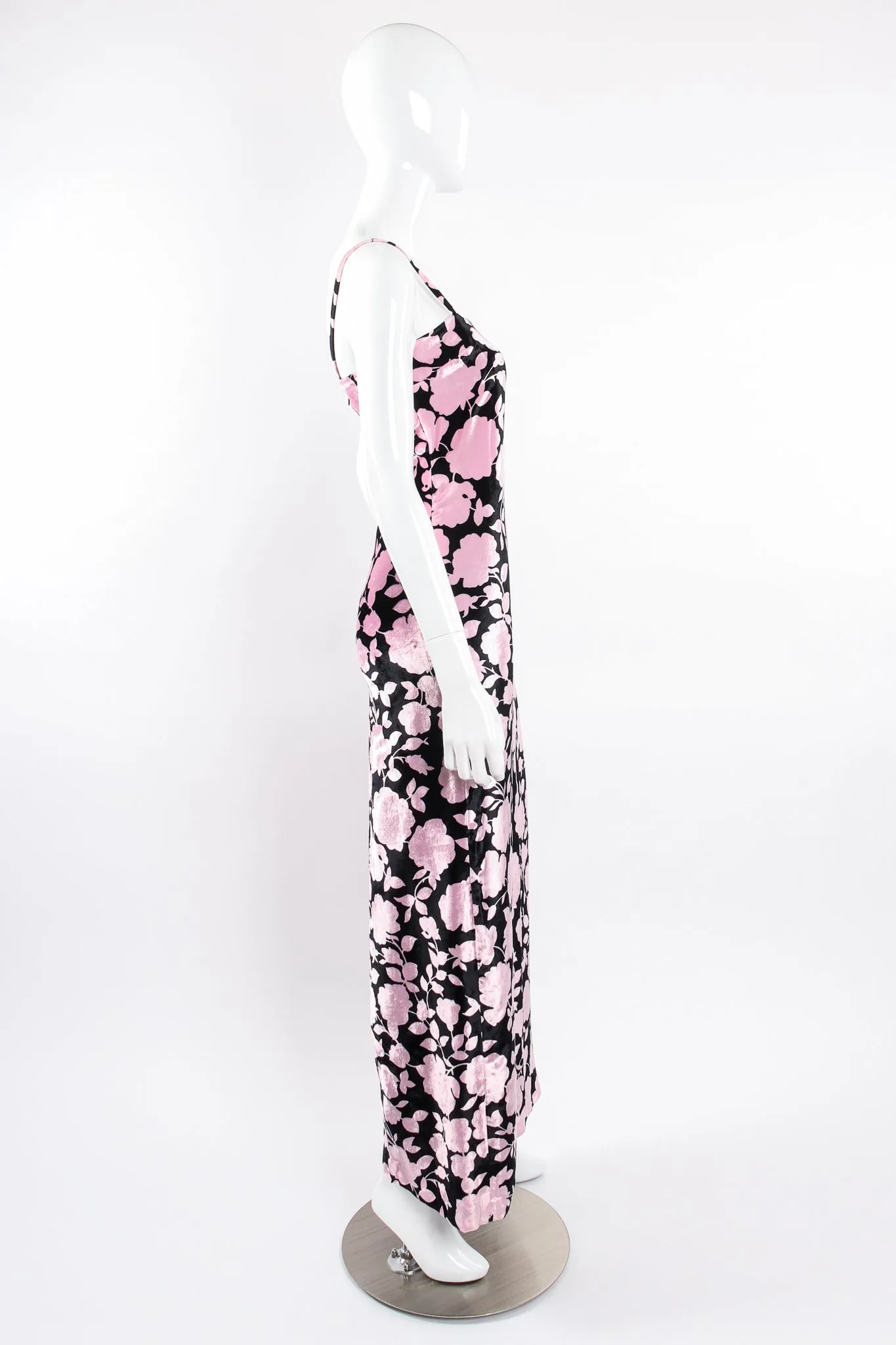 Velvet Floral Silhouette Gown