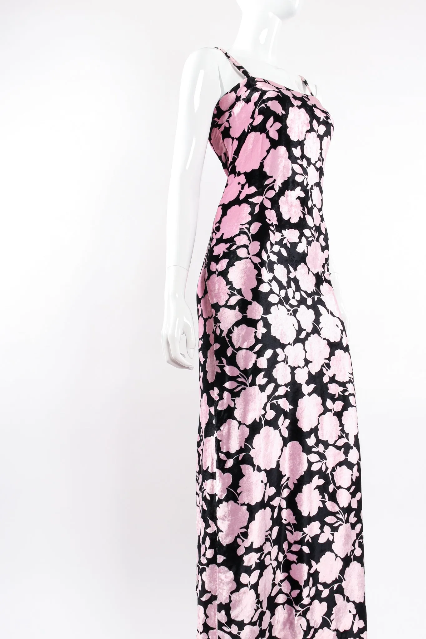 Velvet Floral Silhouette Gown