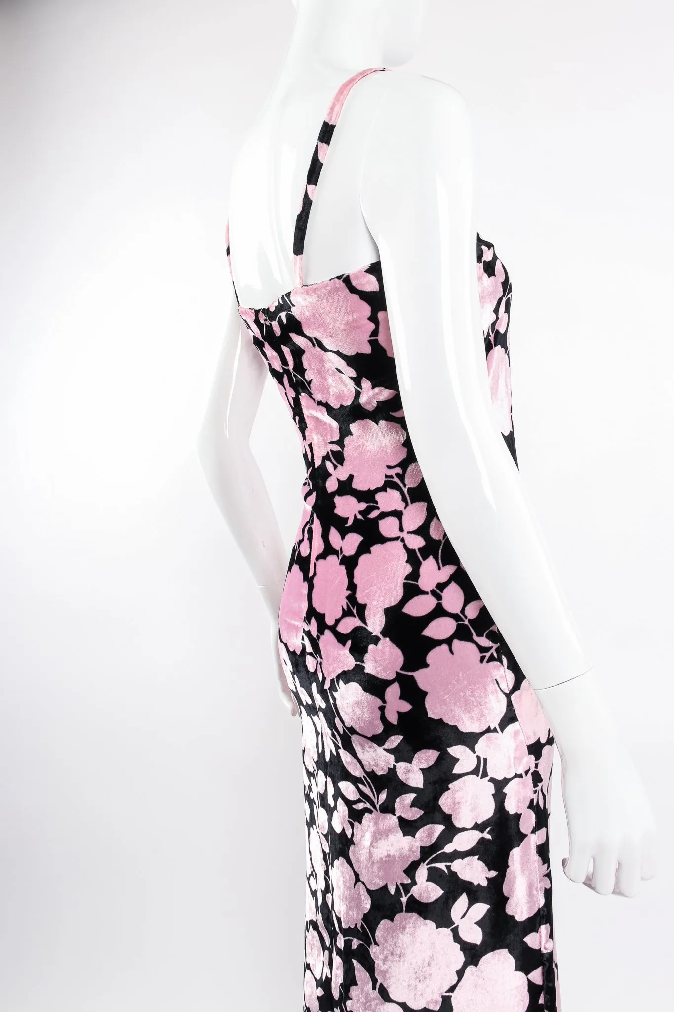 Velvet Floral Silhouette Gown