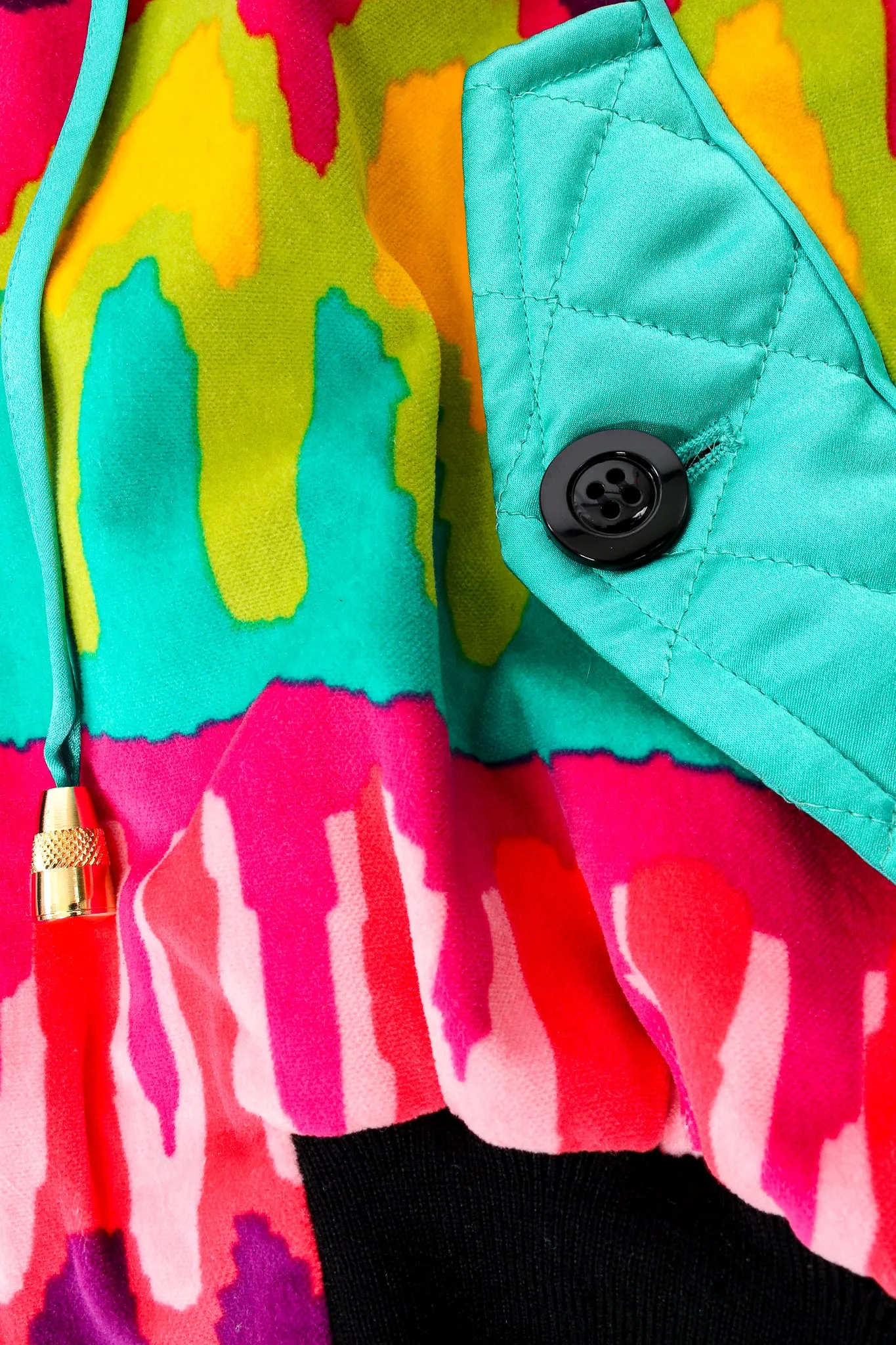 Velvet Ikat Hooded Bomber Jacket