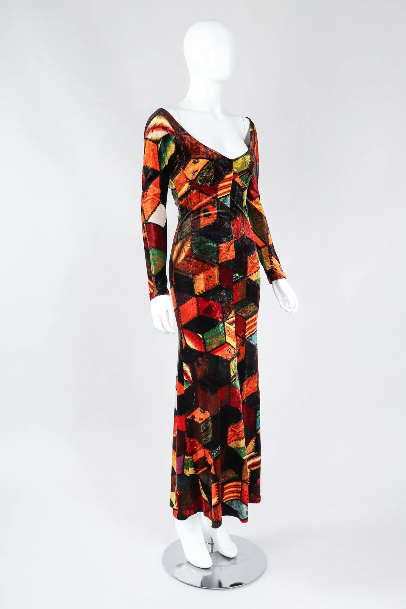 Velvet Patchwork Underwire Dress
