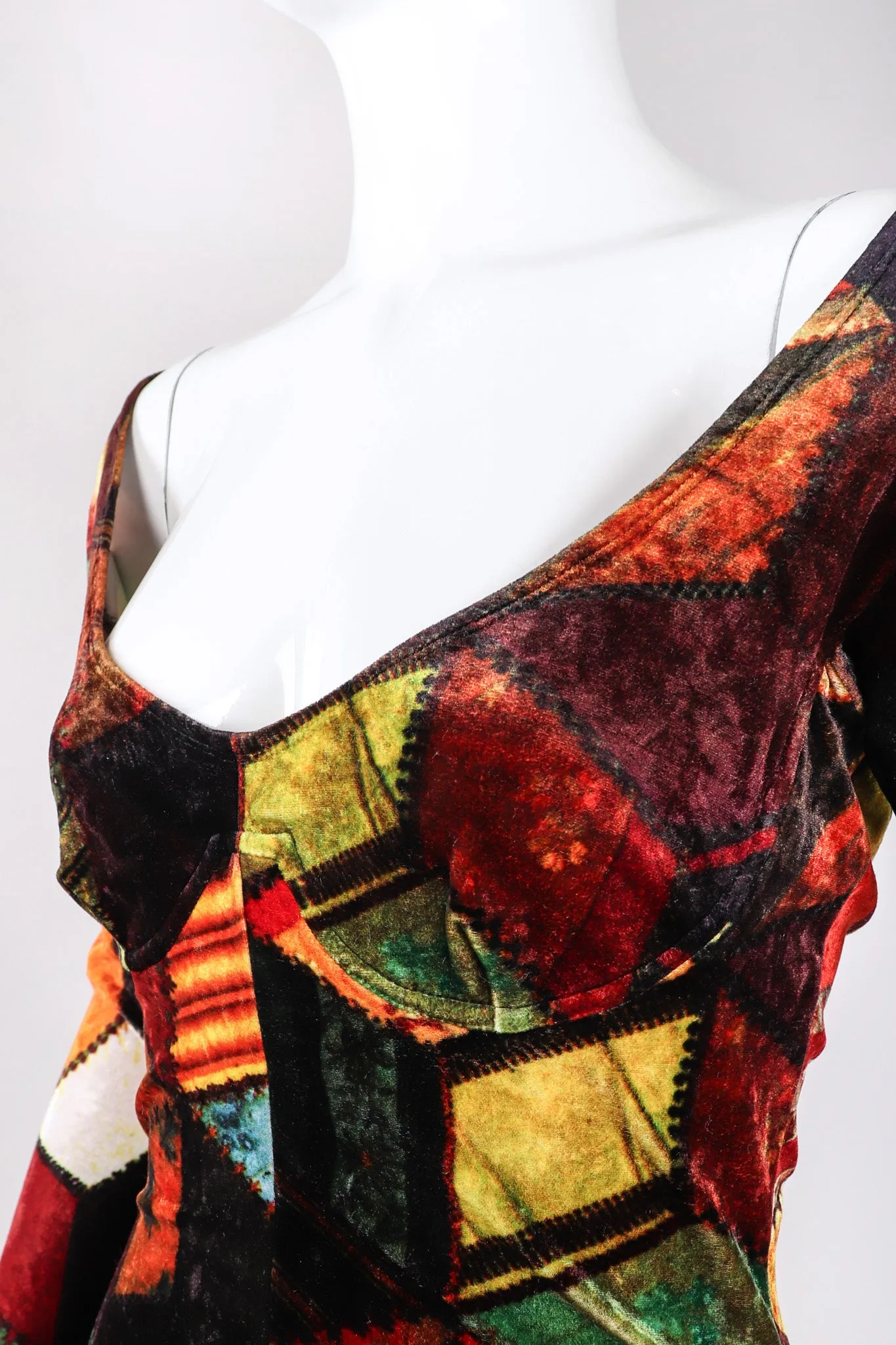 Velvet Patchwork Underwire Dress
