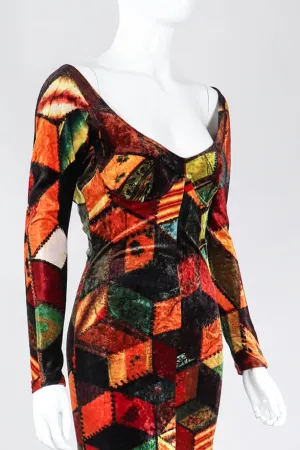 Velvet Patchwork Underwire Dress