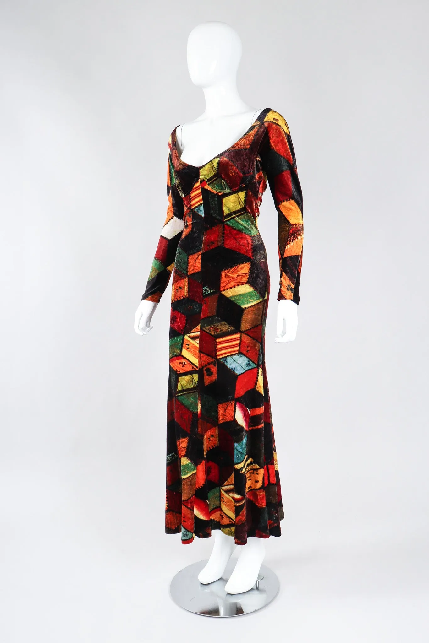 Velvet Patchwork Underwire Dress