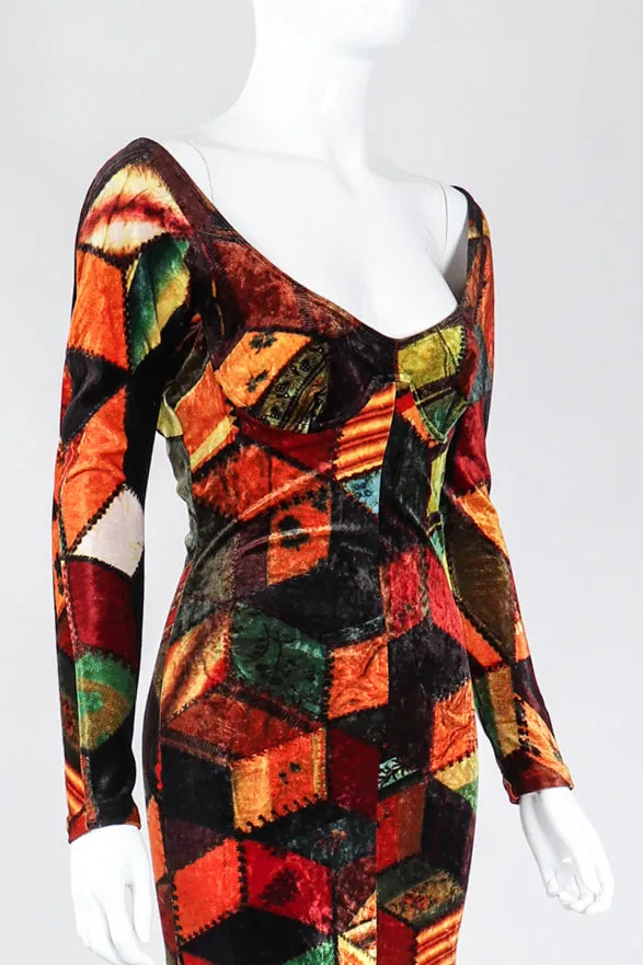 Velvet Patchwork Underwire Dress