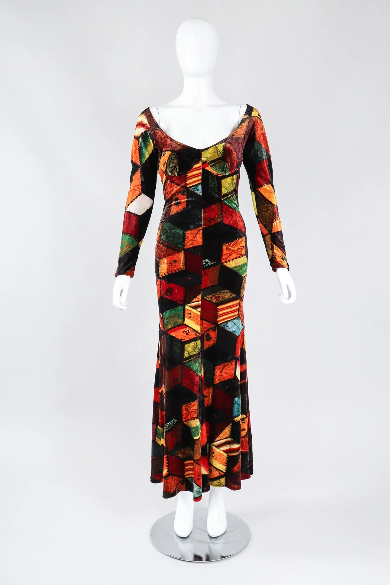 Velvet Patchwork Underwire Dress