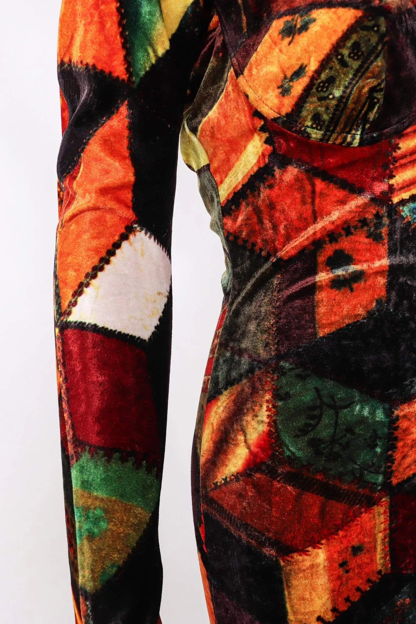 Velvet Patchwork Underwire Dress