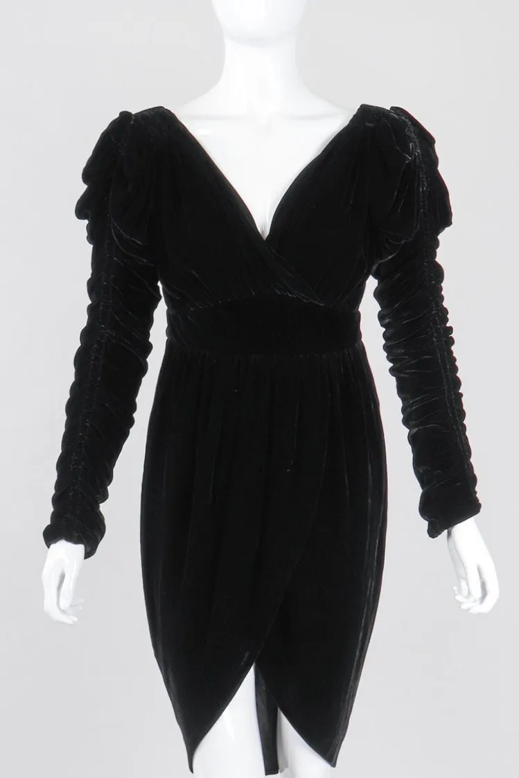 Velvet Ruched Cocktail Dress