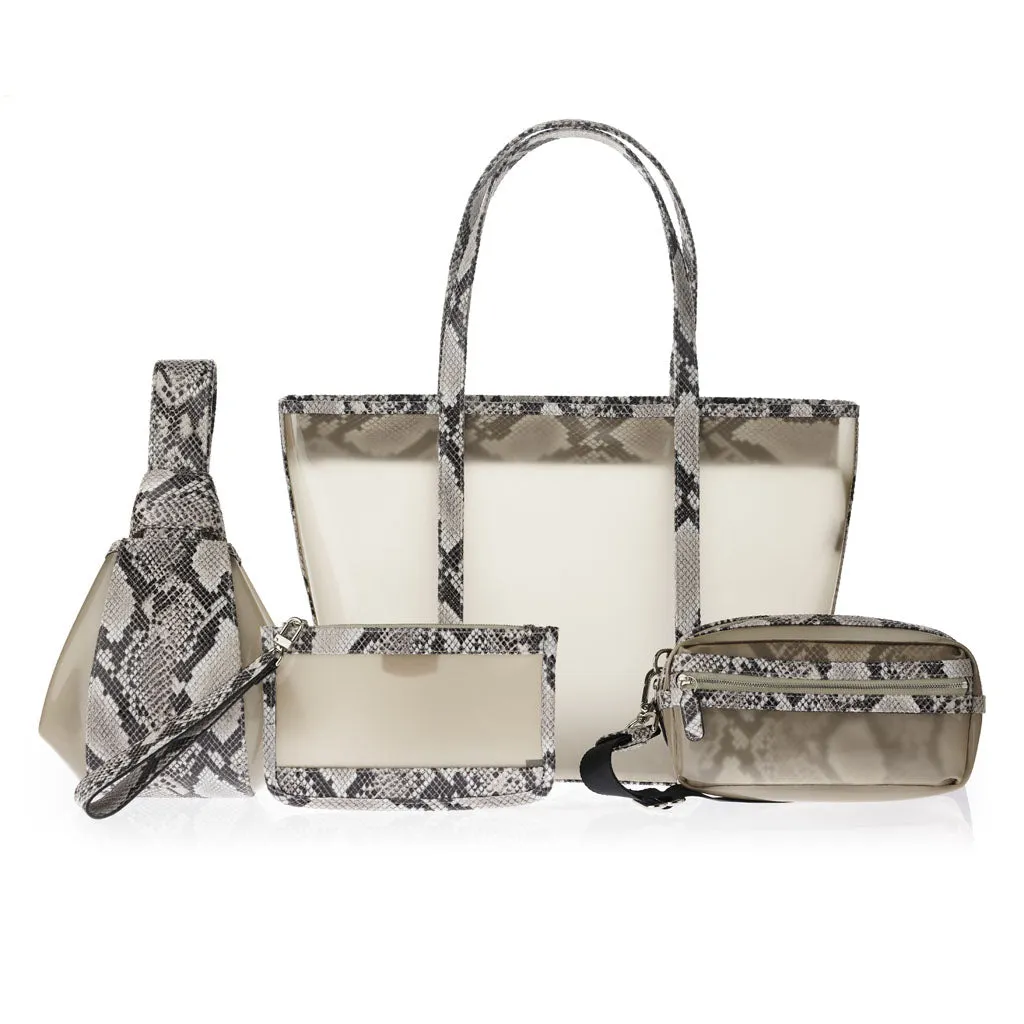 Wet Sand Faux-Python Carrefour Cross-body/Belt Bag