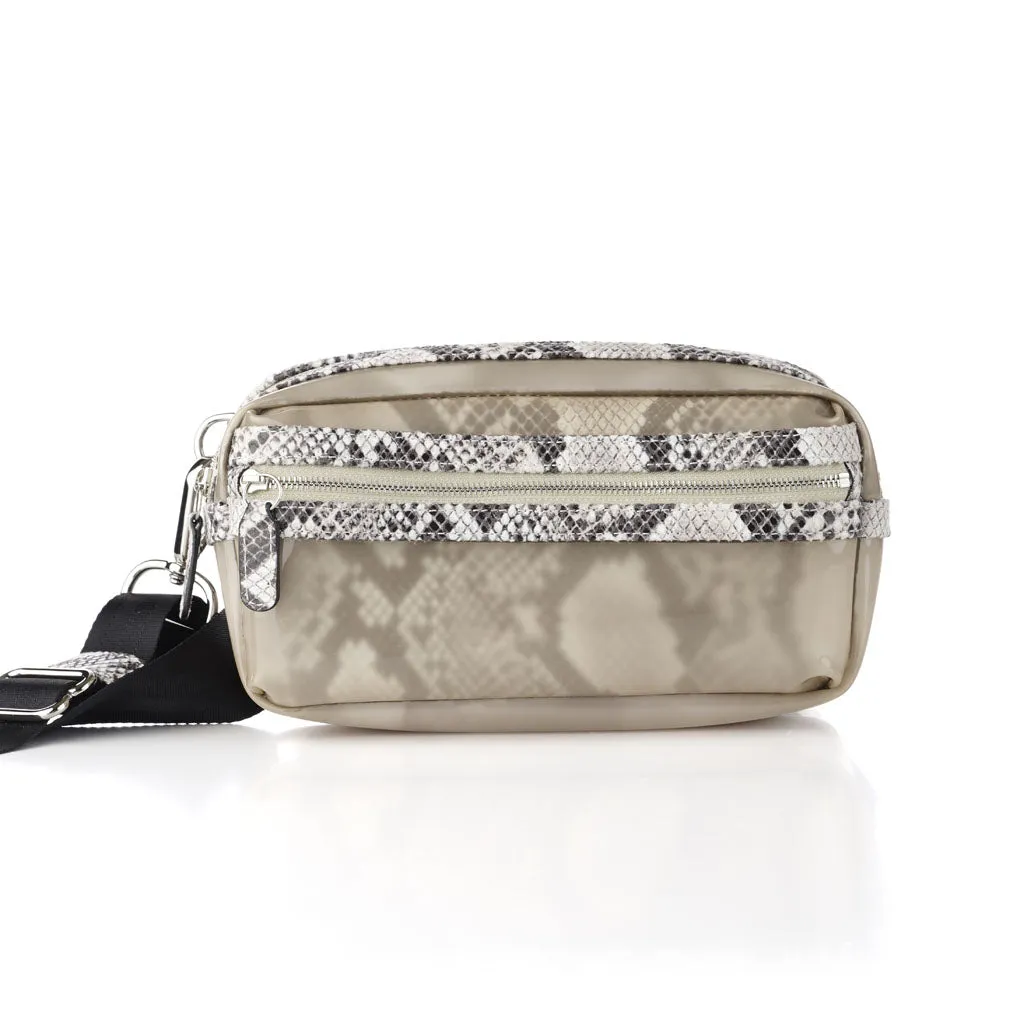 Wet Sand Faux-Python Carrefour Cross-body/Belt Bag