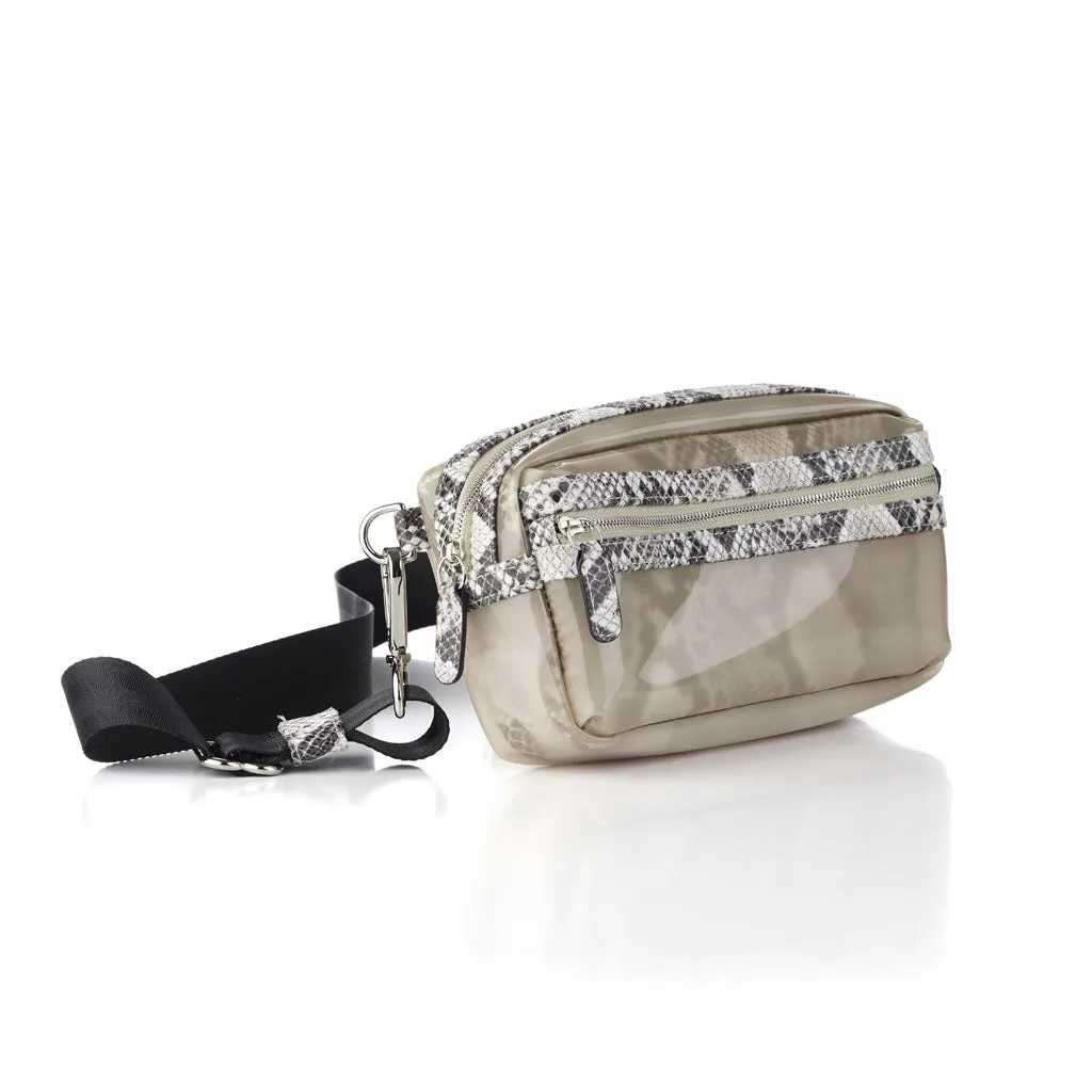 Wet Sand Faux-Python Carrefour Cross-body/Belt Bag