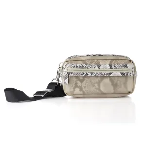 Wet Sand Faux-Python Carrefour Cross-body/Belt Bag