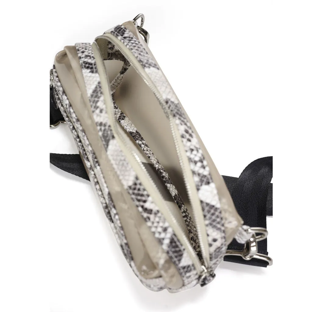 Wet Sand Faux-Python Carrefour Cross-body/Belt Bag