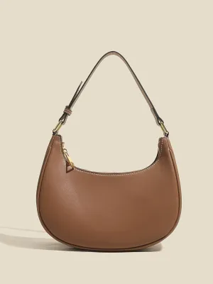 Women's Ava Bag Leather Moon Bag Crescent bag 90s Baguette Armpit Shoulder Handbag