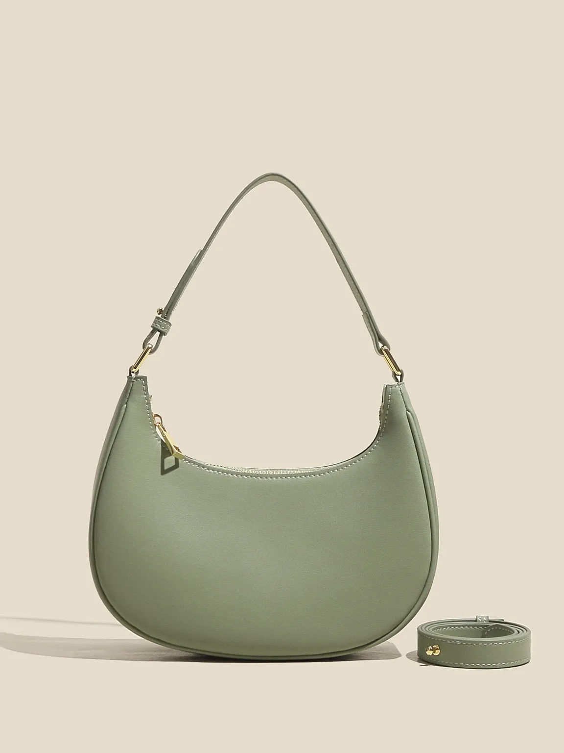 Women's Ava Bag Leather Moon Bag Crescent bag 90s Baguette Armpit Shoulder Handbag