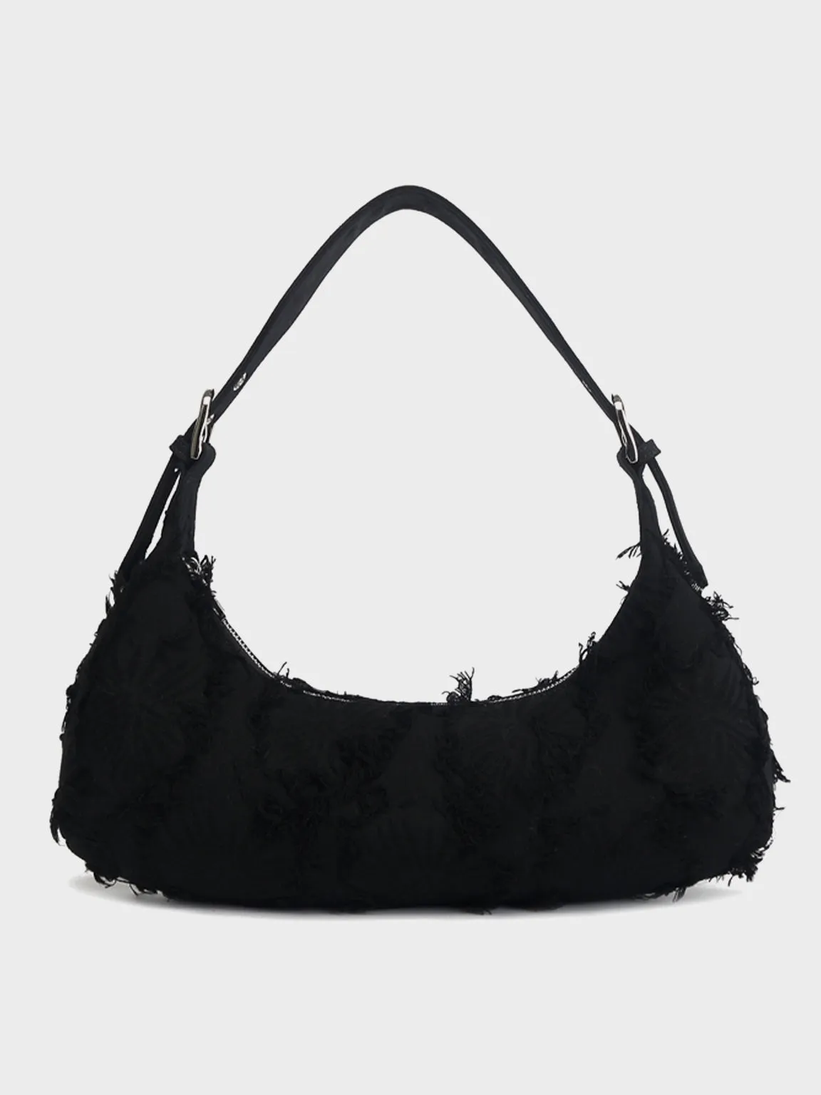 Women's Denim 90s Baguette Shoulder Bag Half Moon Handbag