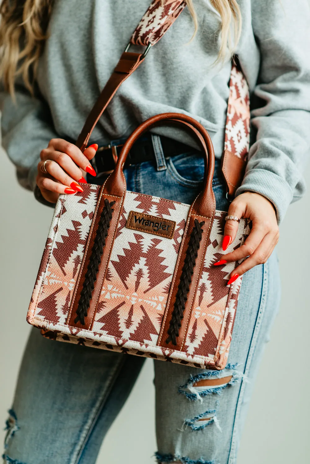 Wrangler Crossbody Tote Bag for Women in Brown | WG2203-8120S-LCF