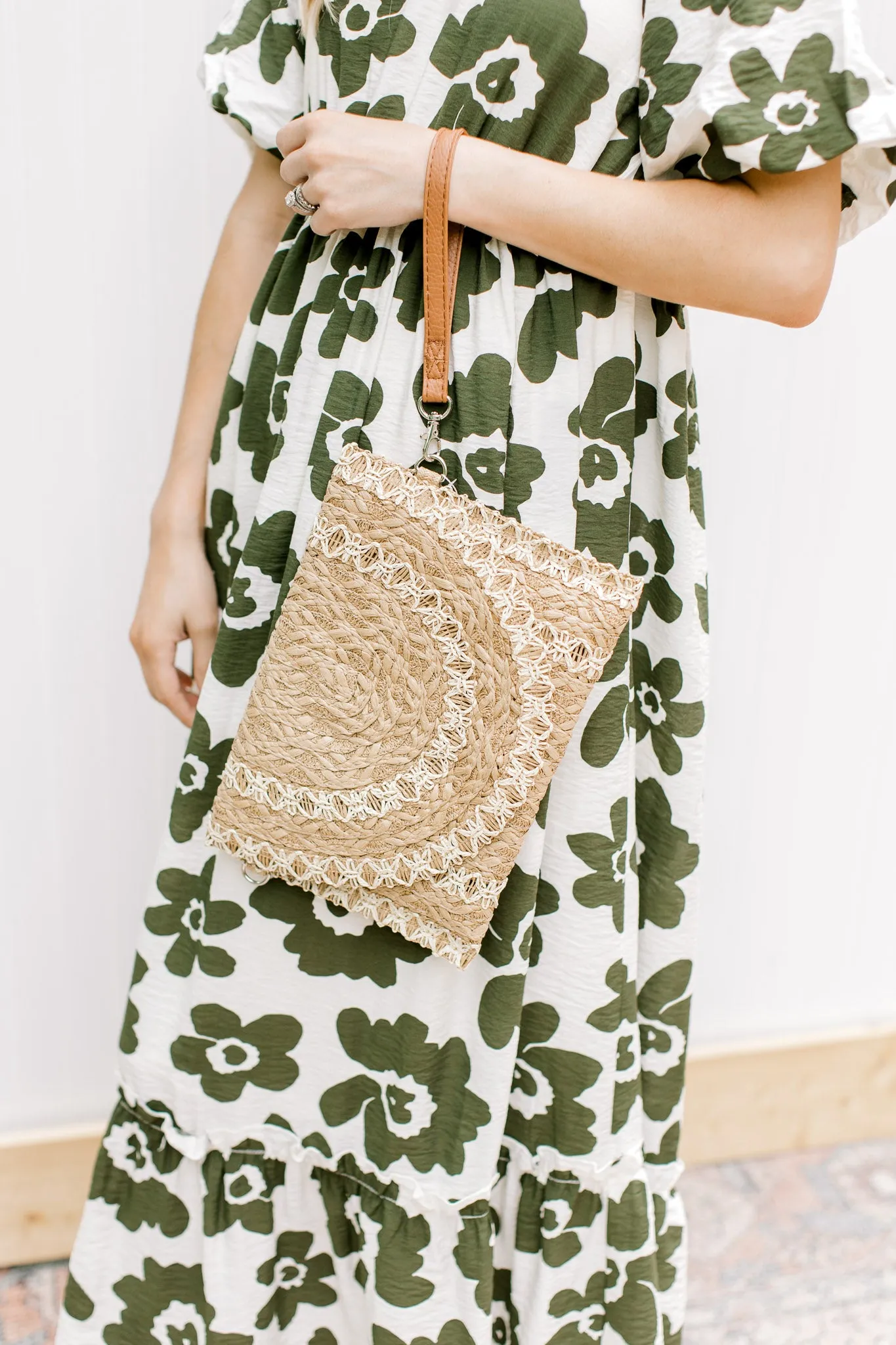 XZ Straw Clutch Crossbody Bag